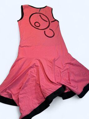 *SOLD* Pygmees Asymmetrical Dress - Pink and Black - Mesh Detailing - Size L